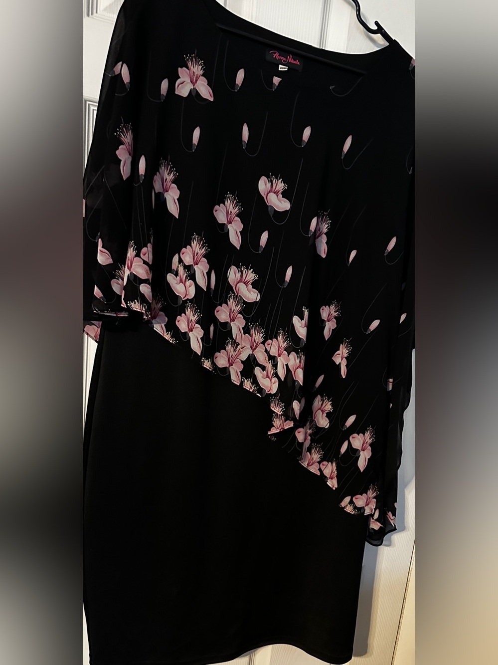 Black Floral Overlay Dress in Pink*Wmn’s Sz~20W*